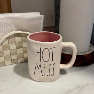 Rae Dunn Pink and White Ceramic Mug - Hot Mess